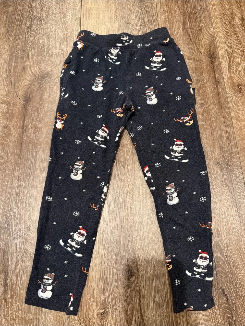 Little Bipsy Black Holiday Snowman & Reindeer Pajama Set Size: 4T